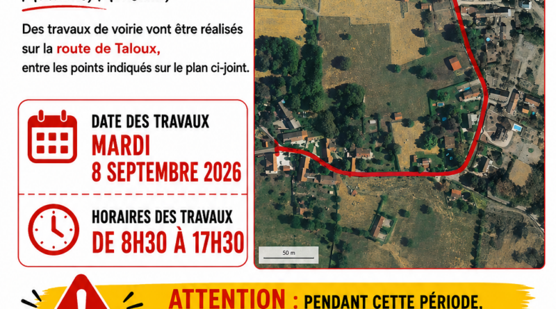 TRAVAUX VOIRIE ROUTE DE TALOUX